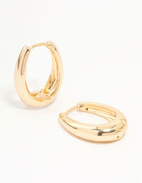 Gold Oval Clicker Hoop Earrings - link has visual effect only