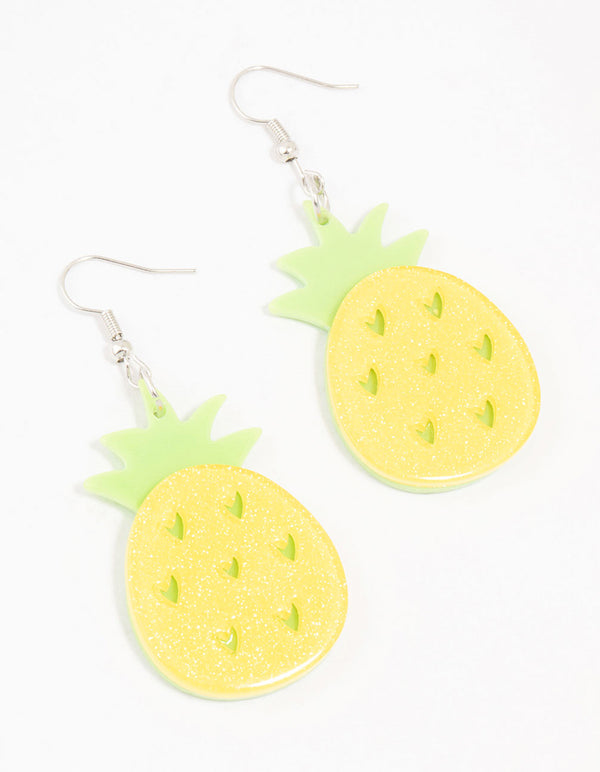 Acrylic Pineapple Drop Earrings