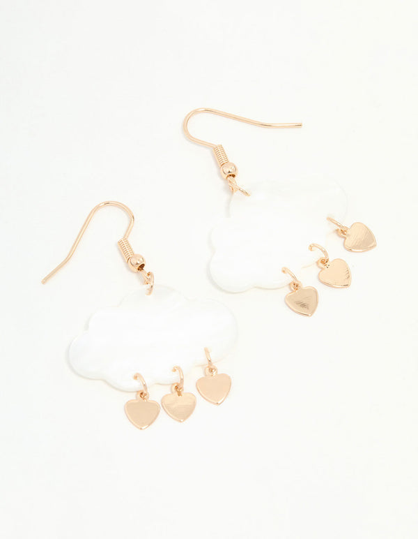 Acrylic Pearlised Rain Cloud Drop Earrings