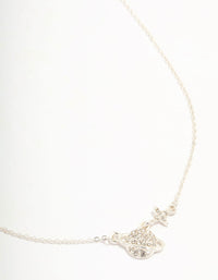 Silver Planet Star Diamante Necklace - link has visual effect only