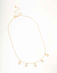 Gold Diamante Star Droplet Necklace - link has visual effect only