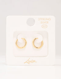 Gold Plated Sterling Silver Mini Hexagon Hoop Earrings - link has visual effect only