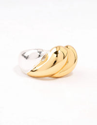 Mixed Metals Statement Ripple Ring - link has visual effect only