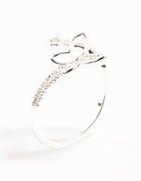 Silver Plated Butterfly Cubic Zirconia Wrapped Ring - link has visual effect only