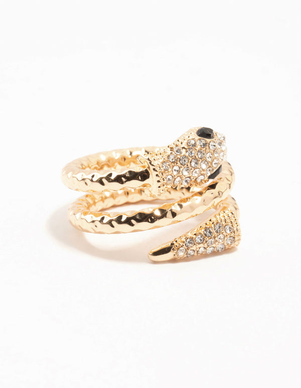 Gold Bling Snake Wrapped Ring