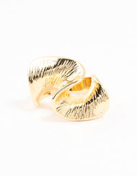 Gold Plated Textured Metal Twisted Ring - link has visual effect only