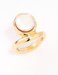 Gold Organic Pearl Band Ring - link has visual effect only