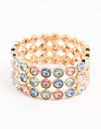 Layered Colourful Stones Stretch Bracelet - link has visual effect only