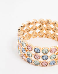 Layered Colourful Stones Stretch Bracelet - link has visual effect only