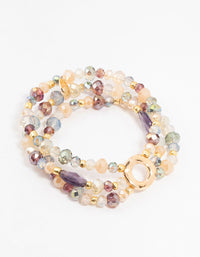 Faceted Bead Layered Stretch Bracelet - link has visual effect only