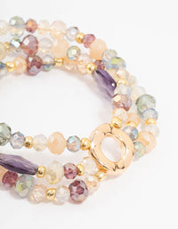 Faceted Bead Layered Stretch Bracelet - link has visual effect only