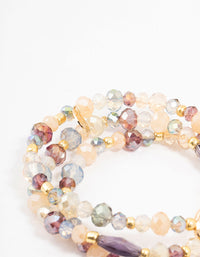 Faceted Bead Layered Stretch Bracelet - link has visual effect only