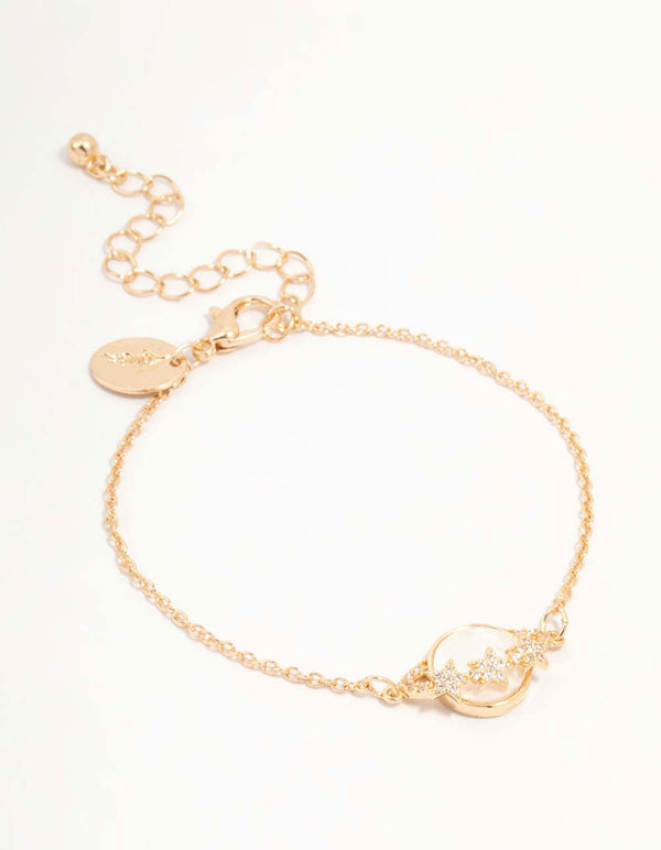 Gold Planet & Diamante Stars Bracelet