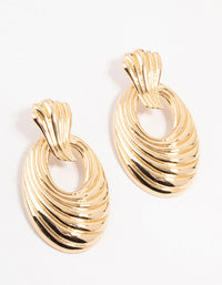 Gold Molten Door Knocker Drop Earrings - link has visual effect only