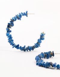 Blue Semi Precious Large Hoop Earrings - link has visual effect only