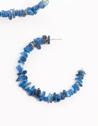 Blue Semi Precious Large Hoop Earrings - link has visual effect only