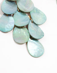 Blue Pearlised  Layered Drop Earrings - link has visual effect only