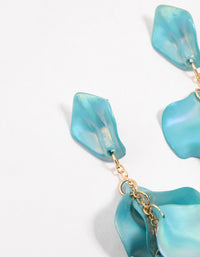 Light Blue Pearlised Petal Drop Earrings - link has visual effect only