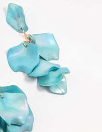 Light Blue Pearlised Petal Drop Earrings - link has visual effect only