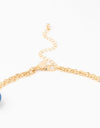 Gold & Blue Straw Beads Necklace - link has visual effect only