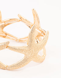 Gold Textured Starfish Stretch Bracelet - link has visual effect only