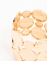 Gold Molten Disc Stretch Bracelet - link has visual effect only