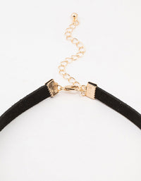 Gold & Black  Pave Diamante Heart Choker - link has visual effect only