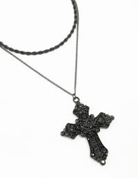 Coated Cross Rope Layered Necklace - link has visual effect only