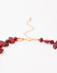 Red Beaded Layered Shell Necklace - link has visual effect only