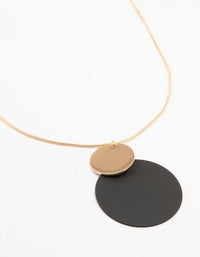 Black & Gold Layered Disc Necklace - link has visual effect only