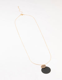 Black & Gold Layered Disc Necklace - link has visual effect only