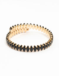 Gold & Black Diamante Stretched Wrapped Wrist Cuff - link has visual effect only