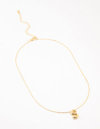 Gold Plated Bubble S Letter Necklace - link has visual effect only