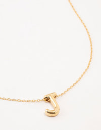 Gold Plated Bubble Letter J Necklace - link has visual effect only