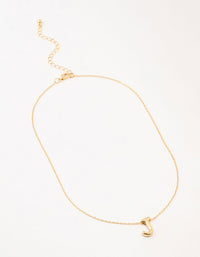 Gold Plated Bubble Letter J Necklace - link has visual effect only