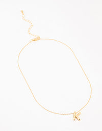 Gold Plated Bubble Letter K Necklace - link has visual effect only