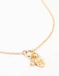 Gold Plated Libra Charm Necklace - link has visual effect only