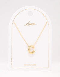 Gold Plated Bubble Letter C Necklace - link has visual effect only