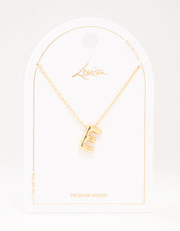 Gold Plated Bubble Letter E Necklace - link has visual effect only