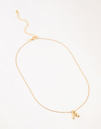 Gold Plated Bubble Letter A Necklace - link has visual effect only