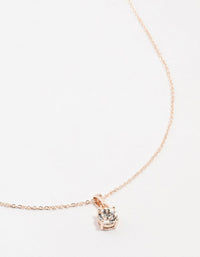 Rose Gold Czech Bohemia Crystal Solitaire Necklace - link has visual effect only