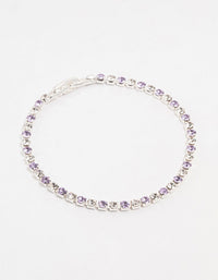 Purple Czech Bohemia Crystal Silver Fine Cup Chain Clasp Bracelet - link has visual effect only