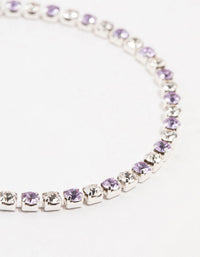 Purple Czech Bohemia Crystal Silver Fine Cup Chain Clasp Bracelet - link has visual effect only