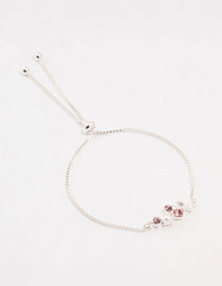 Pink Czech Bohemia Crystal Silver & Pearl Cluster Toggle Bracelet - link has visual effect only