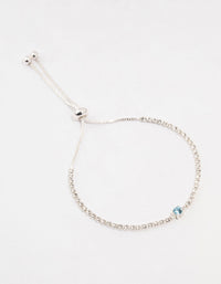 Blue Czech Bohemia Crystal Silver Cup Chain Tennis Toggle Bracelet - link has visual effect only