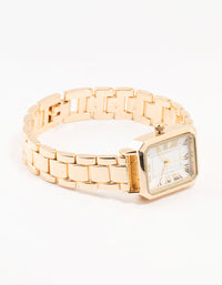 Gold Roman Numerals Rectangle Watch - link has visual effect only