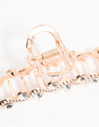 Rose Gold Wavy Diamante Twisted Claw Clip - link has visual effect only