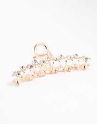 Rose Gold Wavy Diamante Twisted Claw Clip - link has visual effect only