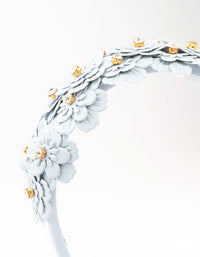 Blue PU Leather Fabric Cut Out Flower Headband - link has visual effect only