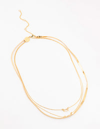 Gold Plated Snake & Diamante Crystal Layered Necklace - link has visual effect only